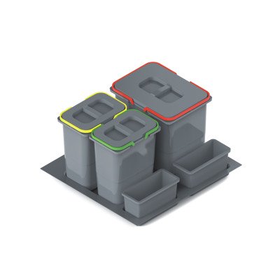 Ведро-контейнер PRAKTIKO 60 тройное (1x15л+2х7л), Rejs