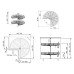 Карусель 3/4 d=750 GIFF хром (2 полки)