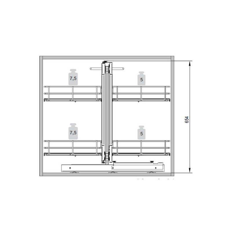 Магічний кут Maxima Evo II Corner comfort пр.800, хром + бел (410х540x664)