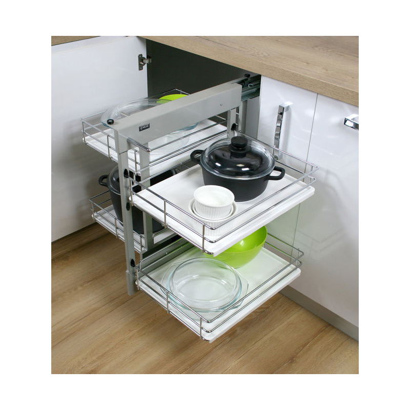 Магічний кут Maxima Evo II Corner comfort пр.800, хром + бел (410х540x664)