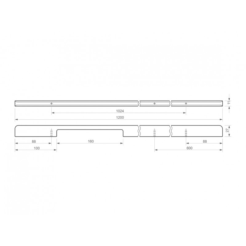 Ручка профільна Virno Lines 406-1024 нікель браш
