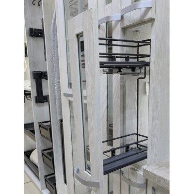 Starax Карго-15 антрацит 2 полки с доводчиком BLUM правая(108х470х470)ДСП