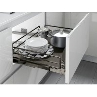 INOXA Ellite Кошик фасад 600 висувна з доводчиком 5202ЕY титан (з кріпленням фасаду)