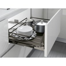 INOXA Ellite Кошик фасад 600 висувна з доводчиком 5202ЕY титан (з кріпленням фасаду)