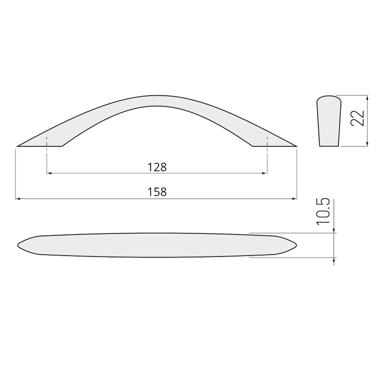 Ручка скоба GTV UZ-01-128 алюміній