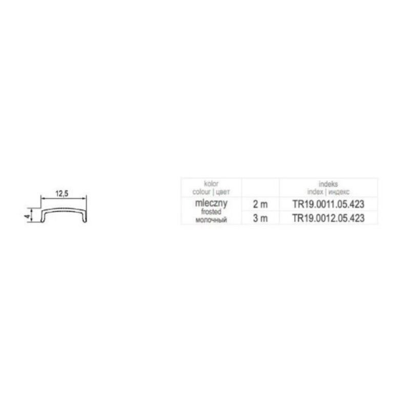 Профіль LED ВСТАВКА молочна, L-2000 мм, Rejs
