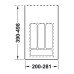 Пенал для посуду антрацит 300 (281х498х50) Hafele