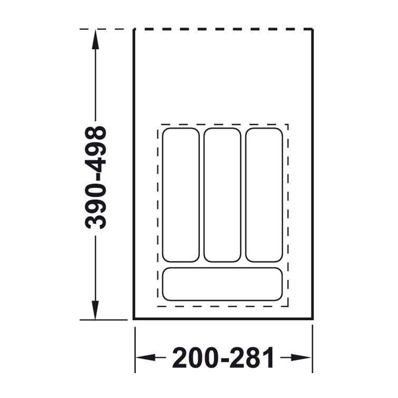 Пенал для посуду антрацит 300 (281х498х50) Hafele