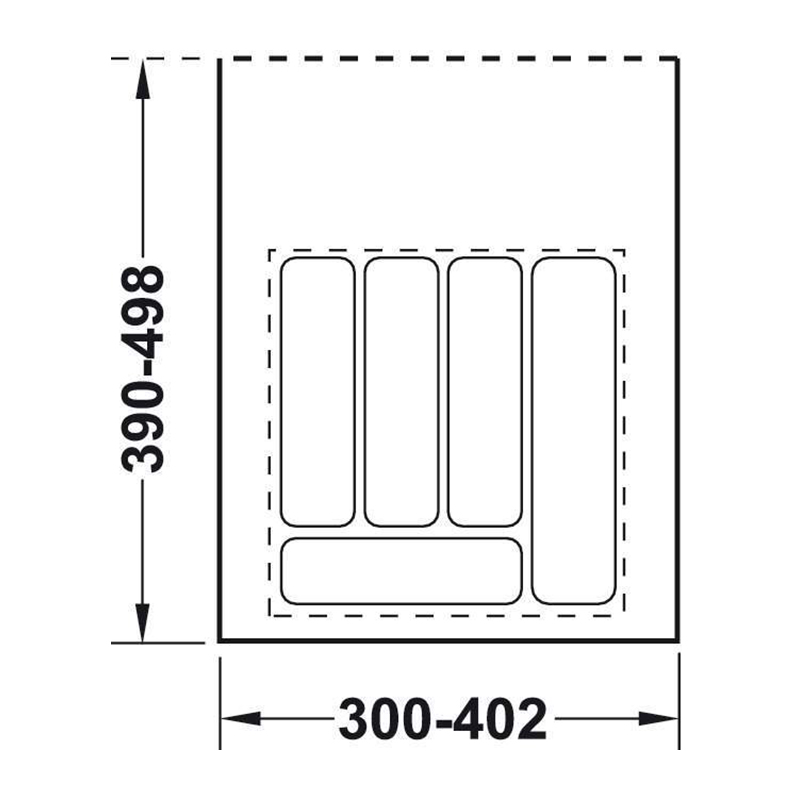 Пенал для посуду антрацит 400-450 (402х498х50) Hafele