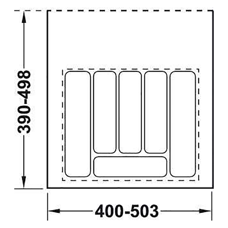 Пенал для посуды антрацит 500-550 (503х498х50) Hafele
