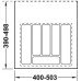 Пенал для посуды антрацит 500-550 (503х498х50) Hafele