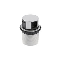 GTV Встраиваемая розетка COMFORT круглая серая ( 3розетки+2USB) Schuko (Китай)