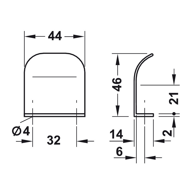 Ручка - кнопка, цинк, хром., Полірований CP 44х46, Hafele