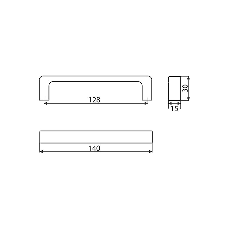 Gamet Ручка скоба UU52-0128-G0007 нержавеющая сталь