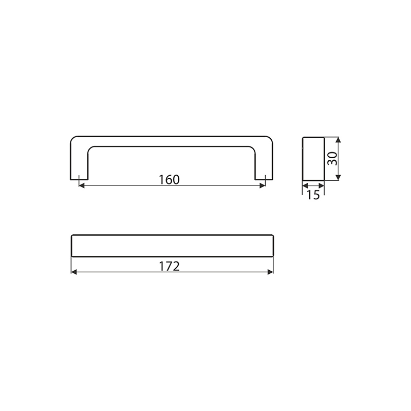 Gamet Ручка скоба UU52-0160-R213 Soft Touch графит