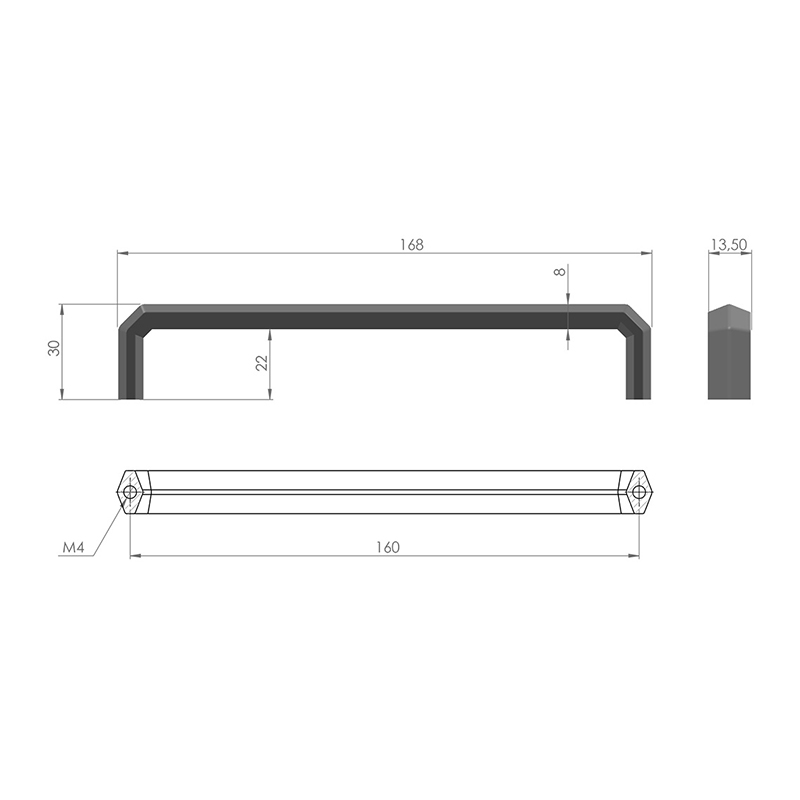 Gamet Ручка скоба UU56-0128-L40 белый матовый