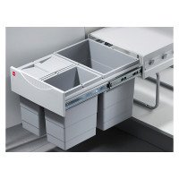 Ведро пластм. 1х18L/ 2 х 8,5 полное выдвижение, серое, Hafele