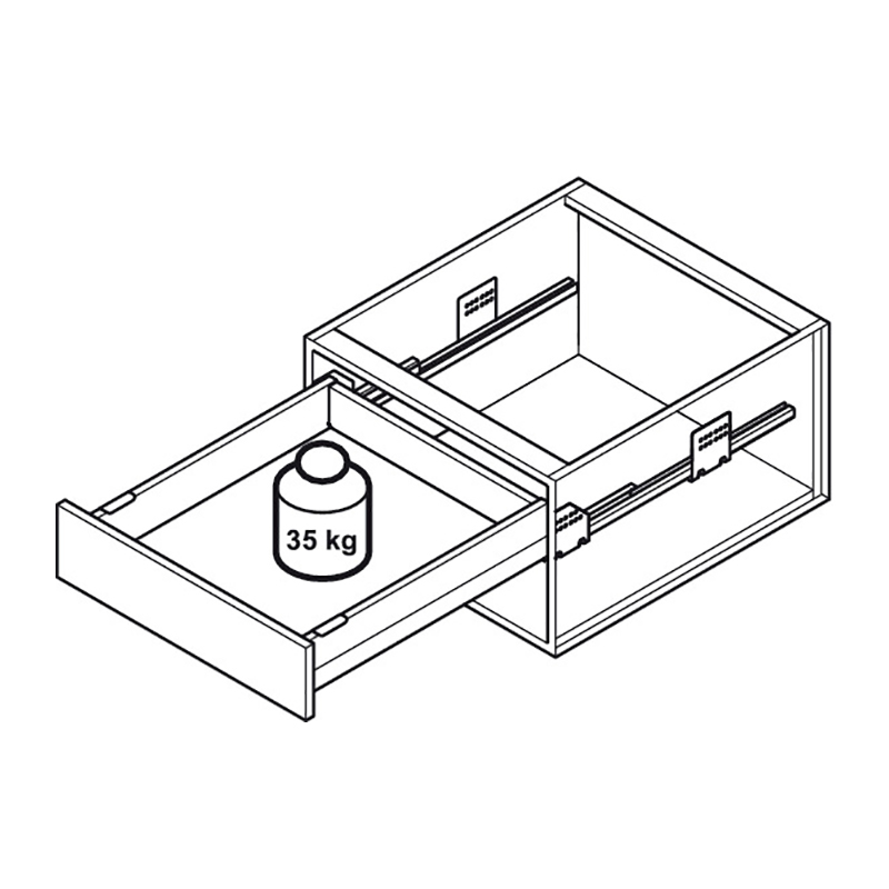 Hafele Matrix Box S35 шухляда H = 84 L = 500, антрацит (направ. + Боковини)