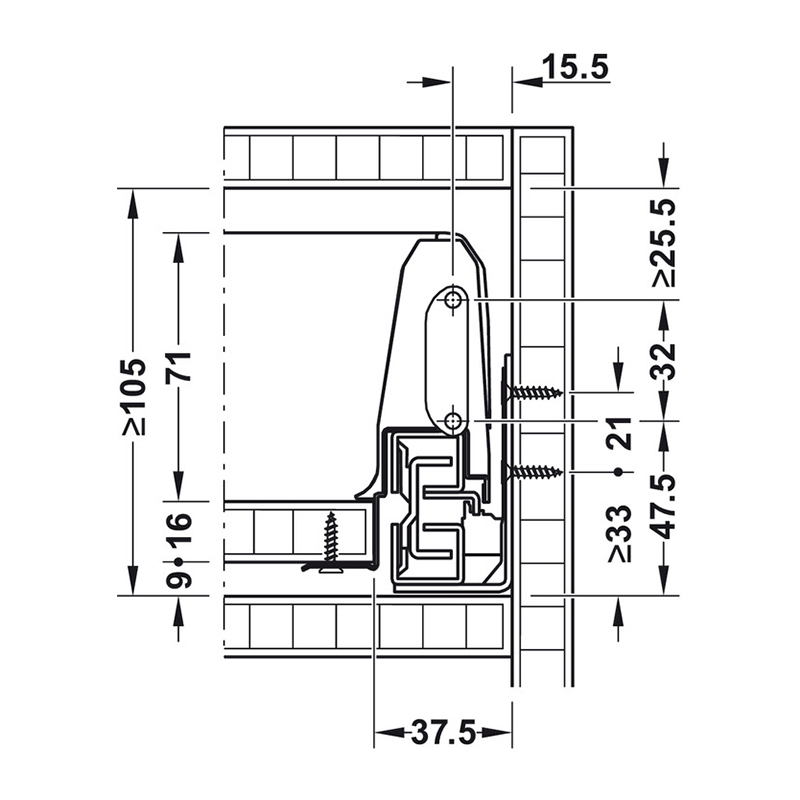 Hafele Matrix Box S35 выдвижной ящик H=84 L=450, белый (направ.+боковины)