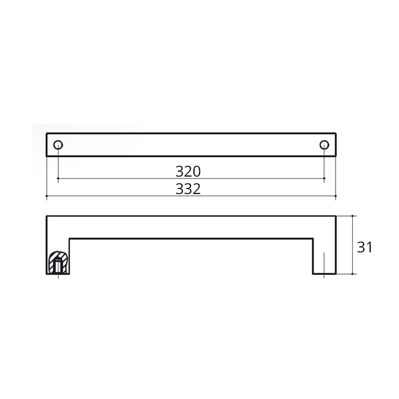 Ручка скоба SS-1024-320 Black черная нержавеющая сталь