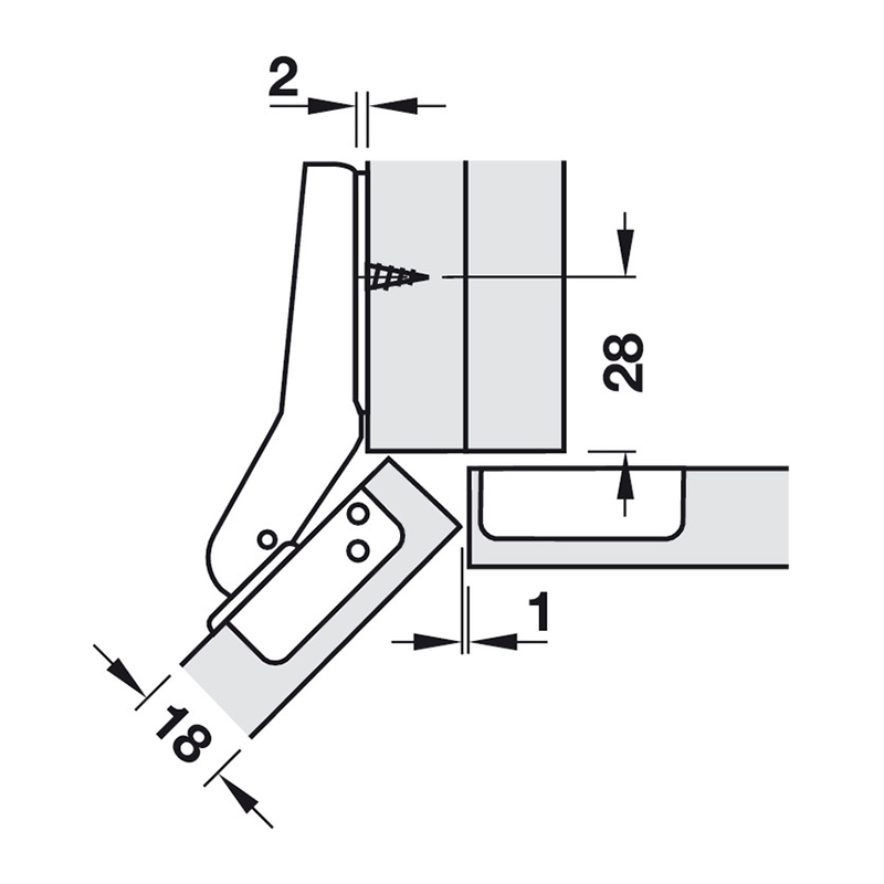 Hafele Завіса METALLAMAT SM 45 ° під шуруп 48/6