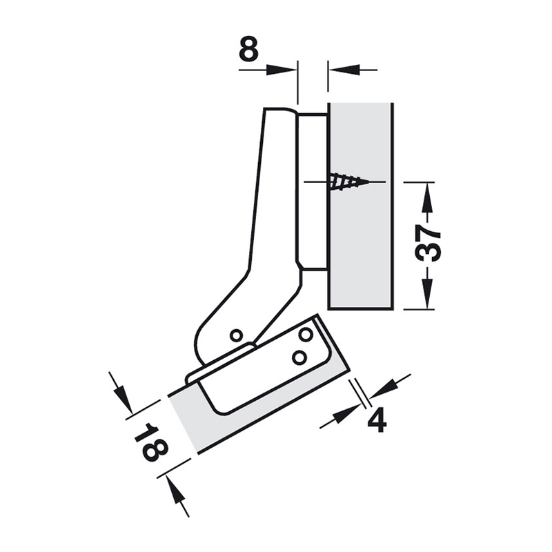 Hafele Завіса METALLAMAT SM 30 ° під шуруп 48/6