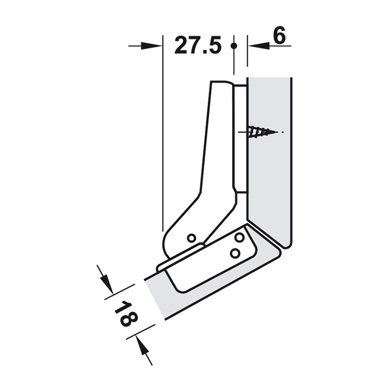 Hafele Завіса METALLAMAT SM 30 ° під шуруп 48/6