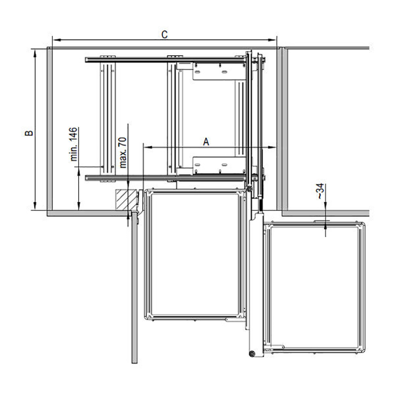 Магический угол Maxima Evo II Corner comfort 1000 пр., хром+бел (445х540x750)