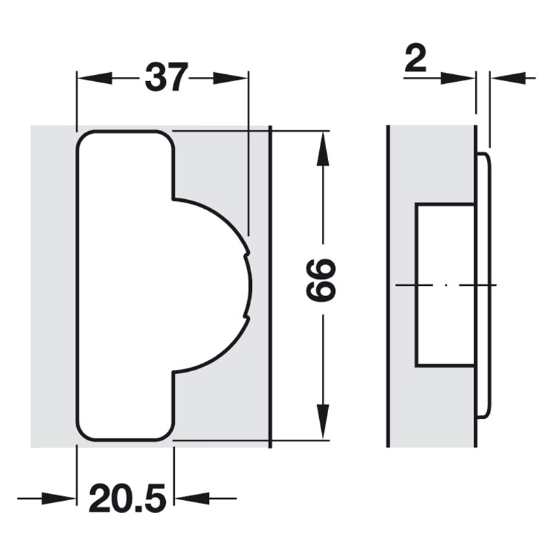 Hafele Петля SALICE PUSH 110* наружная c обр. пружиной, 45/9,5