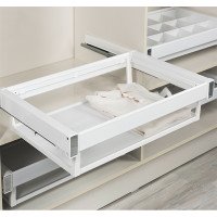 Starax Корзина выдвижная 660-690х475х170мм,алюм., боковое кр., в секц 700мм с дов. белая