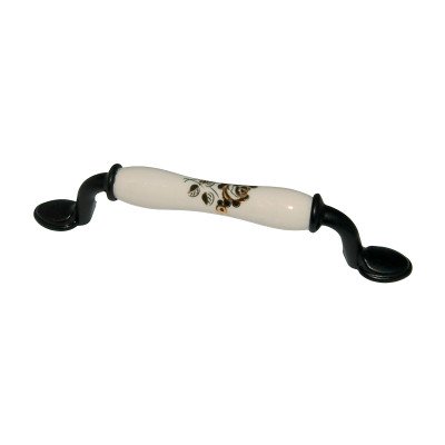 Ручка скоба Ozkardesler 128mm PORSELEN LAVIN Матовый Черный