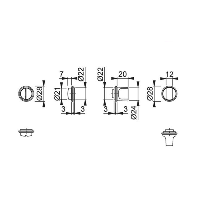 Розетка Hoppe WC 11717695 латунь черная полированная F96-R, Hafele