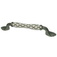 Ручка скоба Ozkardesler 128mm PORSELEN HARE Серебро-Сетка