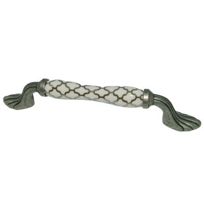 Ручка скоба Ozkardesler 128mm PORSELEN HARE Серебро-Сетка
