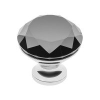 Ручка кнопка GTV Crystal Palace D=40 хром/чорний кристал