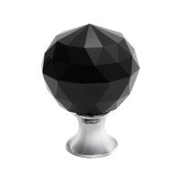 Ручка кнопка GTV Crystal Palace D=40 хром/черный кристал