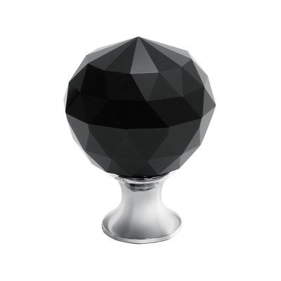 Ручка кнопка GTV Crystal Palace D=40 хром/черный кристал