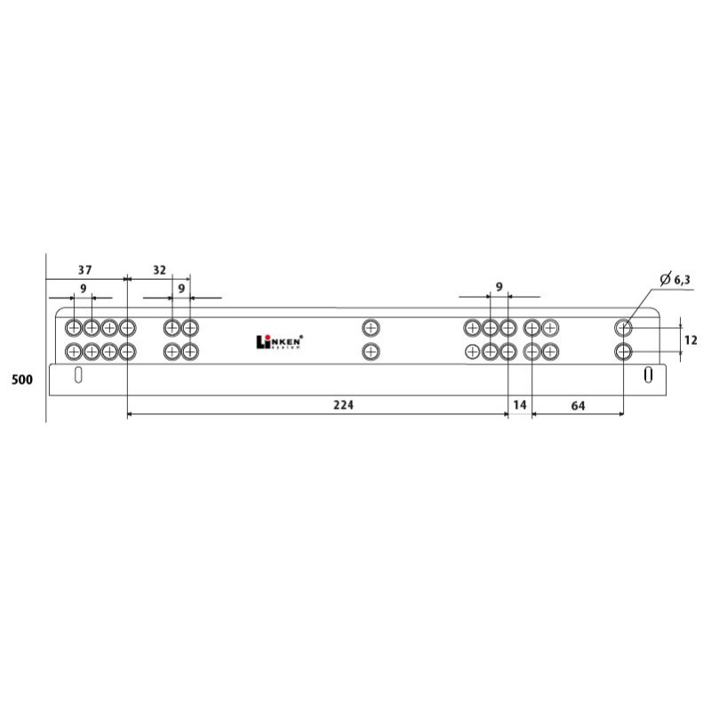 Направляющая скрытая LinkenSystem (35 кг) 16-19мм SYNCHRO-3D L=500 полного выдвижения с доводчиком+крепление