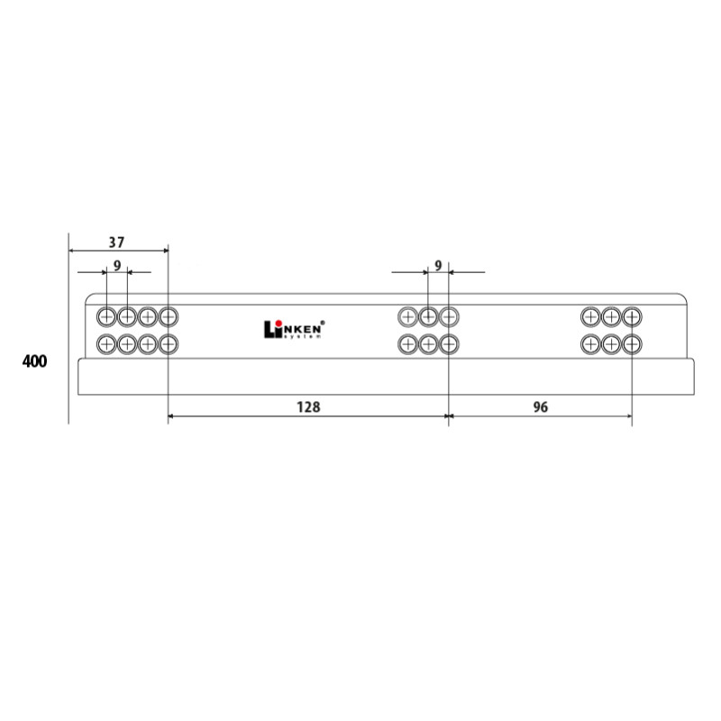 Напрямна прихована LinkenSystem 16-19мм L = 400 НЕПОВНОГО висунення з доводчиком+кріплення