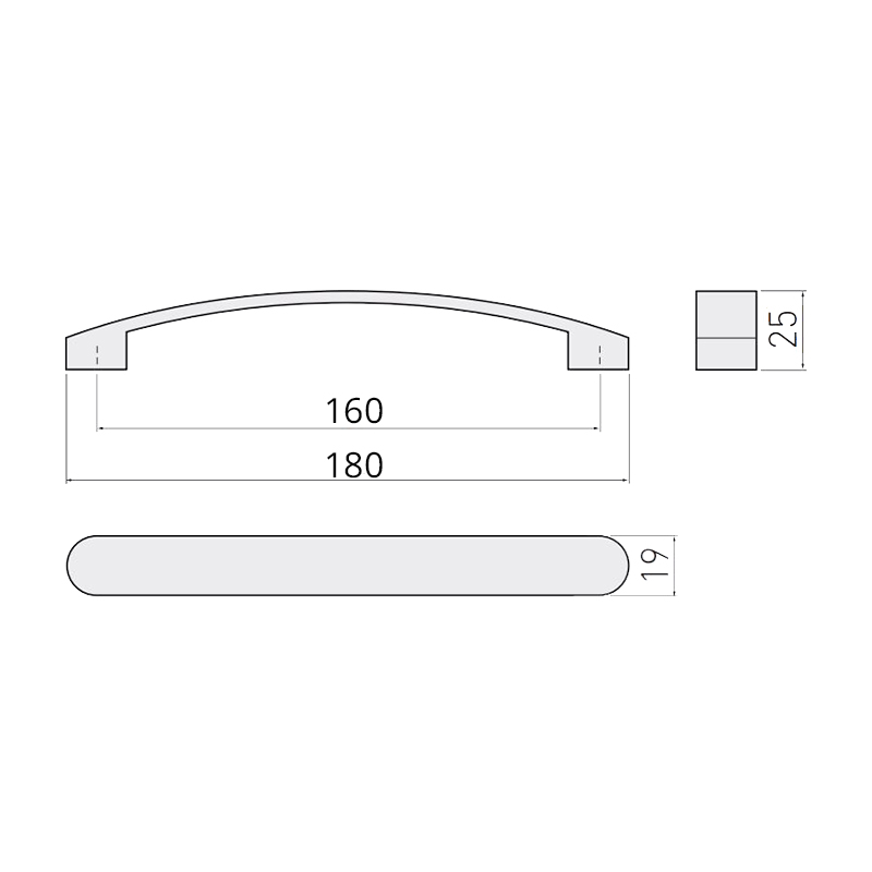 Ручка скоба GTV UZ-GENUA 160 алюминий