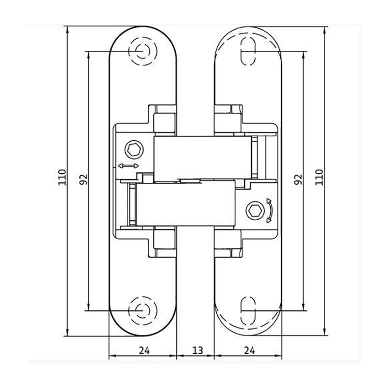 Петля скрытая Anselmi AN 140 3D белая 180 ° вес двери 40-60 кг, Hafele