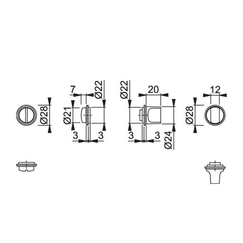 Розетка Hoppe WC 11717701 латунь чорна матова F96-1-R, Hafele