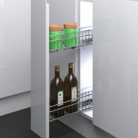 INOXA Карго-15 хром 2 полки Quadro 2104SY з доводчиком, бічне кріплення (ліве)