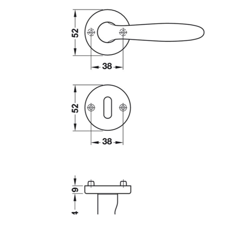 Комплект ручок Hoppe VERONA PC 2854931 латунь хромована матова F41-R, Hafele