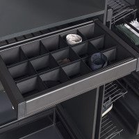 Starax Кошик висувна з осередками 660-690х475х80мм, алюм., Пліч. кр., в секц 700мм з дов. АНТРАЦИТ