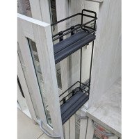 Starax Карго-15 антрацит 2 полки с доводчиком BLUM левая (106х475х495)ДСП