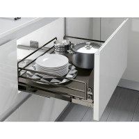 INOXA Ellite Кошик фасад 5202ЕY-90 висувна з доводчиком, титан (з кріпленням фасаду)