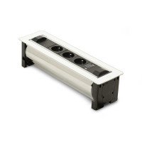 Встраиваемая розетка Versaturn 3.0 (3 силовые розетки +1USB 5V (2P), белое стекло) ASA