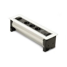 Вбудована розетка Versaturn 3.0 (3 силові розетки + 1USB 5V (2P), біле скло) ASA
