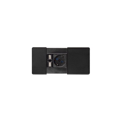 Встраиваемая розетка Versapad (1 силовая розетка,1 USB 5V (2P), черный ASA